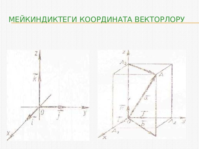 Мейкиндиктеги координата векторлору 