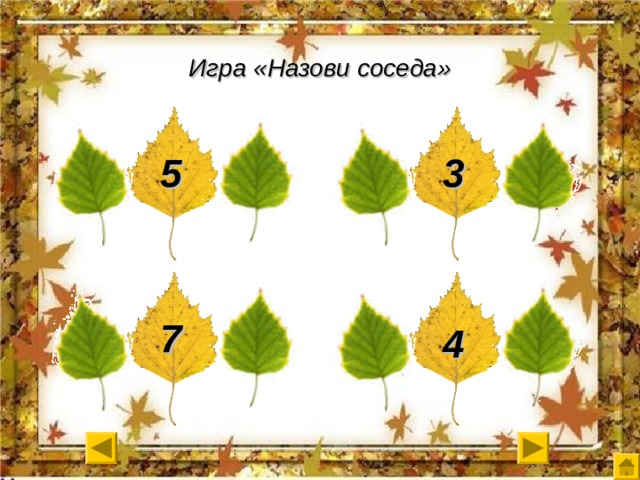 4 4 2 6 Игра «Назови соседа» 3 5 7 4 6 8 3 5 