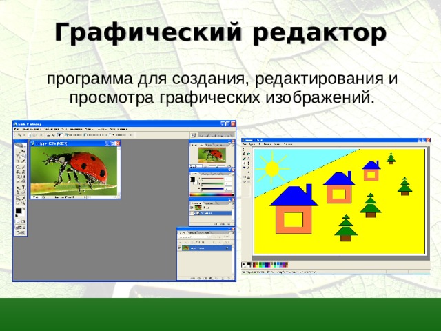 Графический редактор программа для создания, редактирования и просмотра графических изображений. 8 