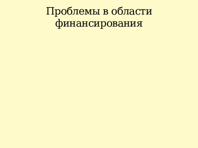 Проблемы в области финансирования 