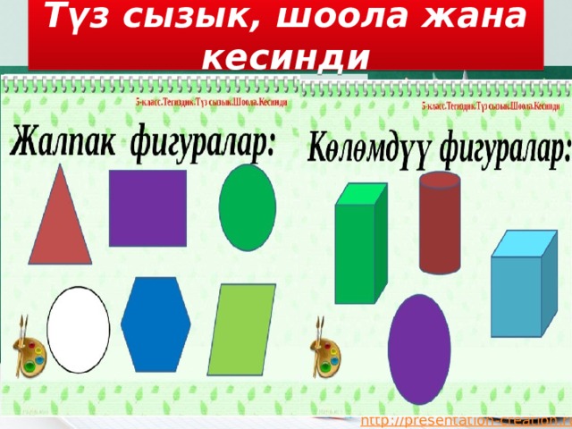 Түз сызык, шоола жана кесинди 