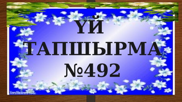 ҮЙ ТАПШЫРМА № 492 