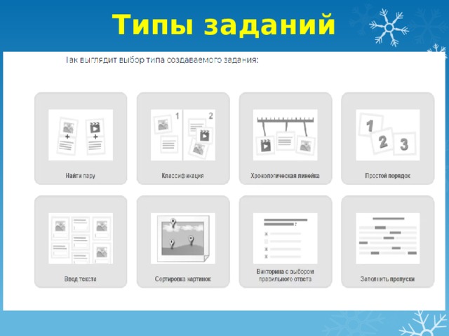 Типы заданий 