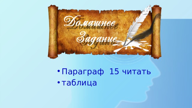 Параграф 15 читать таблица 