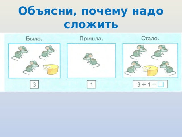 Объясни, почему надо сложить 