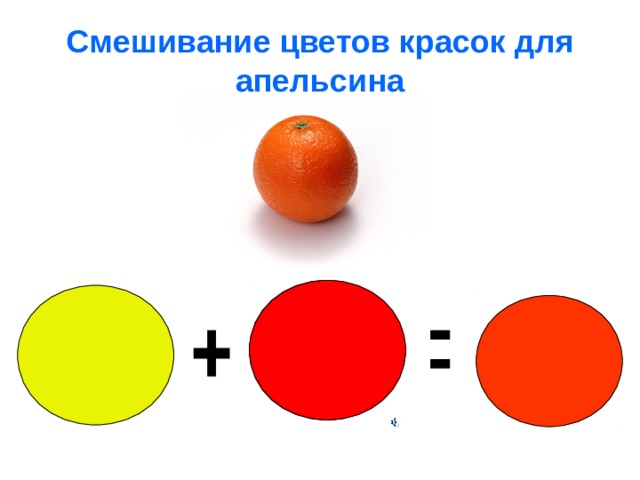 Смешивание цветов красок для апельсина 