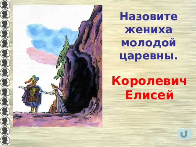 Назовите жениха молодой царевны. Королевич Елисей 