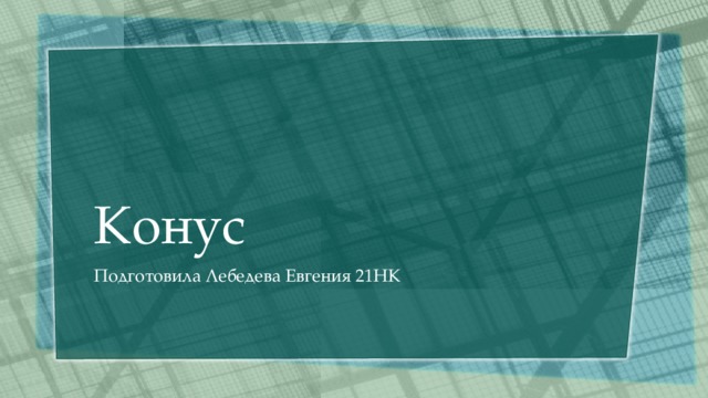 Конус Подготовила Лебедева Евгения 21НК  