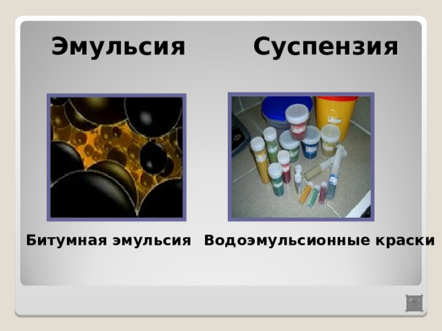 Суспензия Эмульсия Битумная эмульсия Водоэмульсионные краски 