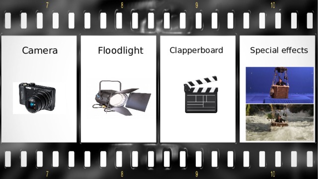 Camera Floodlight Clapperboard Special effects 