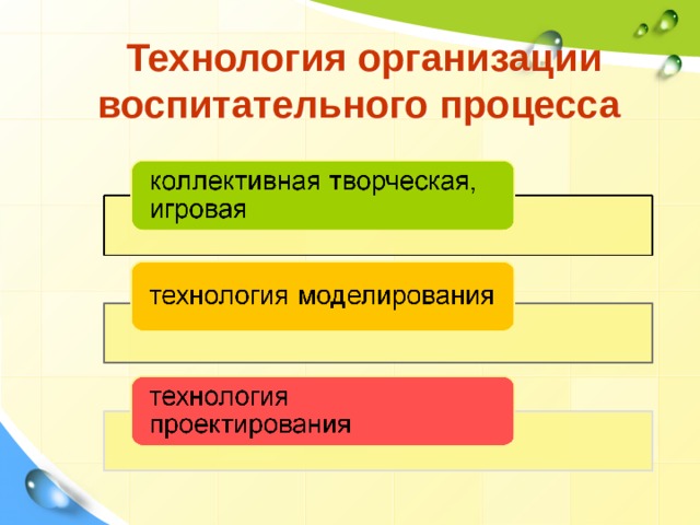 Технология организации воспитательного процесса  