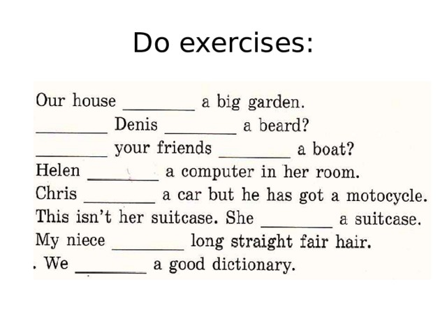 Do exercises: 