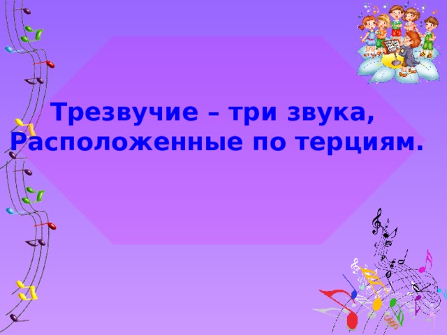 Трезвучие – три звука, Расположенные по терциям.  