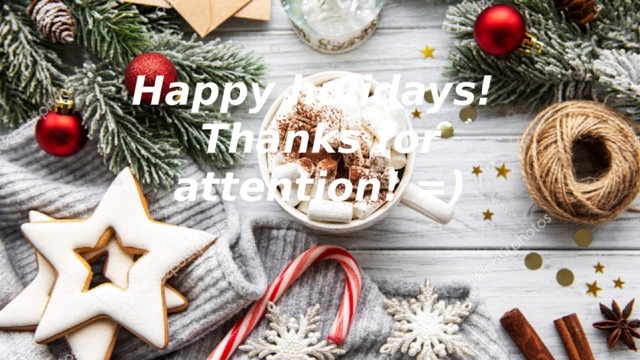 Happy holidays!   Thanks for attention! =) 