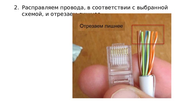 Расправляем провода, в соответствии с выбранной схемой, и отрезаем лишнее. 