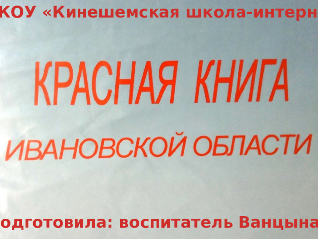 ОГКОУ «Кинешемская школа-интернат» Подготовила: воспитатель Ванцына В.К. 