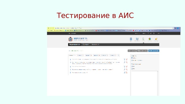 Тестирование в АИС 