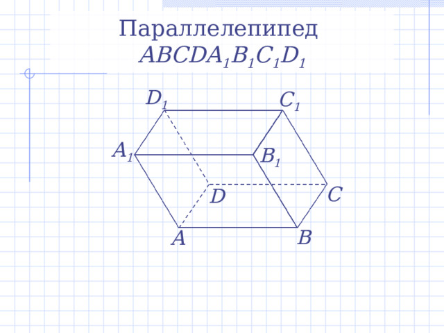 Параллелепипед   ABCDA 1 B 1 C 1 D 1 D 1 C 1 А 1 B 1 С D В А 