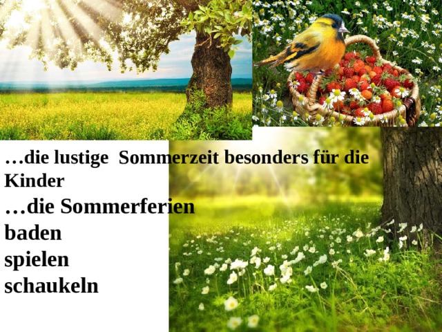 … die lustige Sommerzeit besonders für die Kinder … die Sommerferien baden spielen schaukeln  