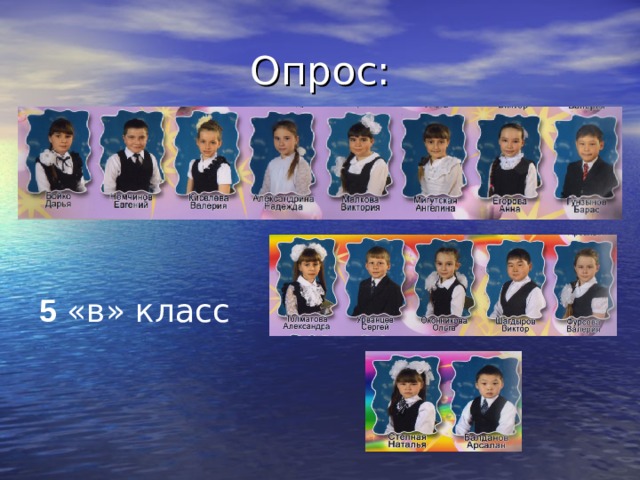 Опрос: 5 «в» класс 