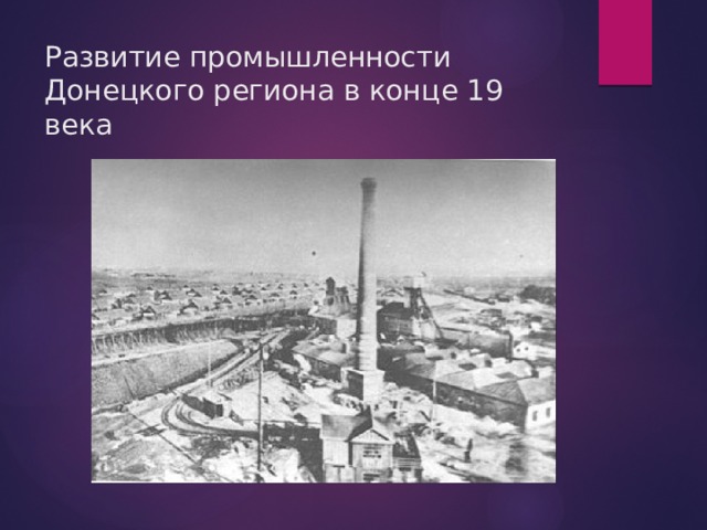 Развитие промышленности Донецкого региона в конце 19 века 