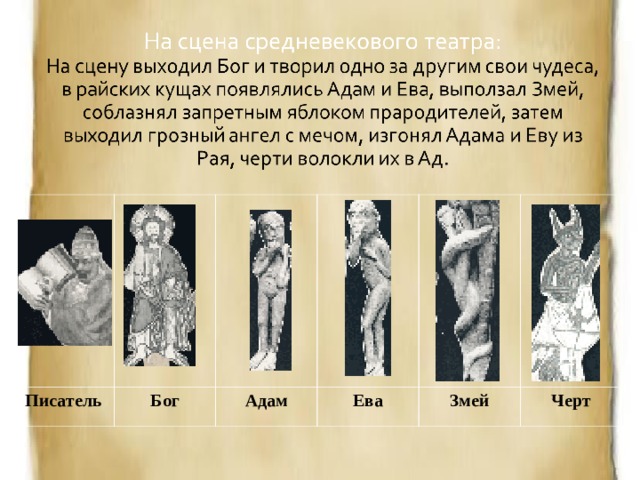 Писатель Бог Адам Ева Змей Черт 