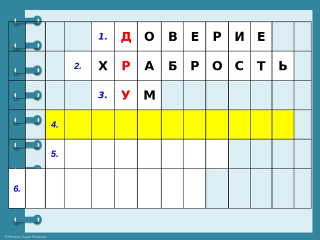 1. 2. 4. Д Х 6. 5. 3. О Р В А У Е Б М Р Р И О Е С Т Ь 