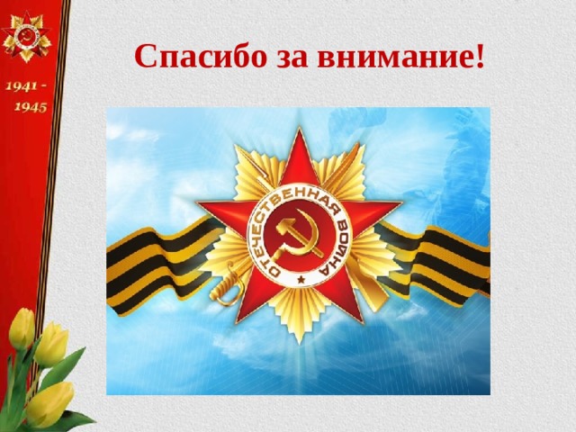    Спасибо за внимание!    