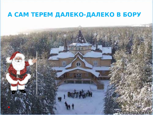 А САМ ТЕРЕМ ДАЛЕКО-ДАЛЕКО В БОРУ . 
