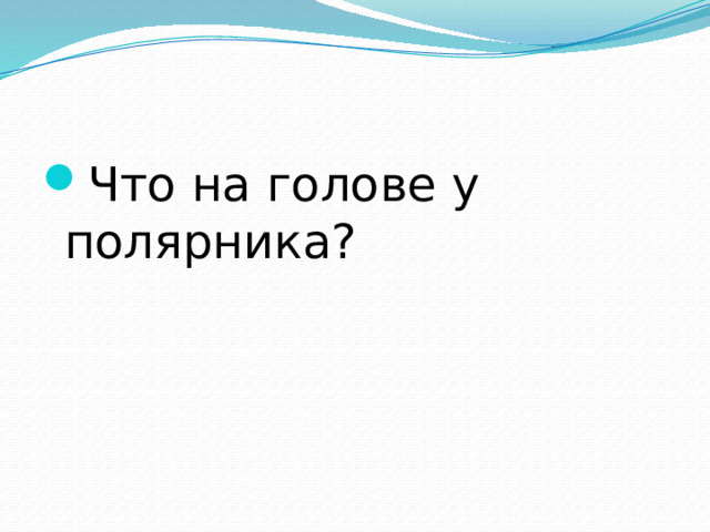 Что на голове у полярника? 