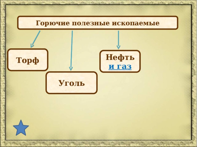 Горючие полезные ископаемые Торф Нефть и газ Уголь 