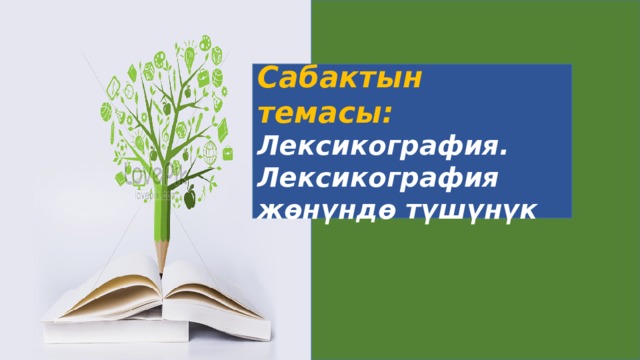 Сабактын темасы: Лексикография. Лексикография жөнүндө түшүнүк 