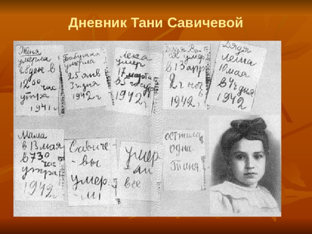 Дневник Тани Савичевой 