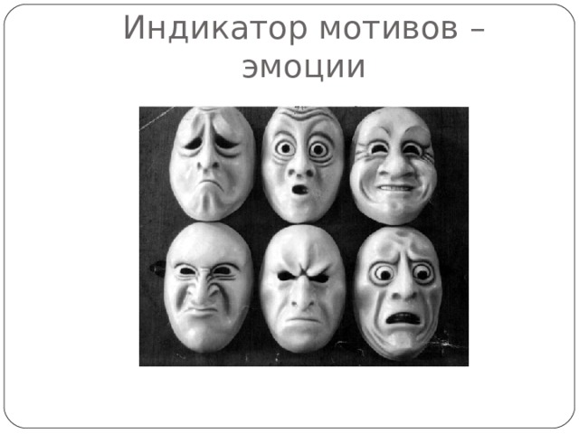 Индикатор мотивов – эмоции  