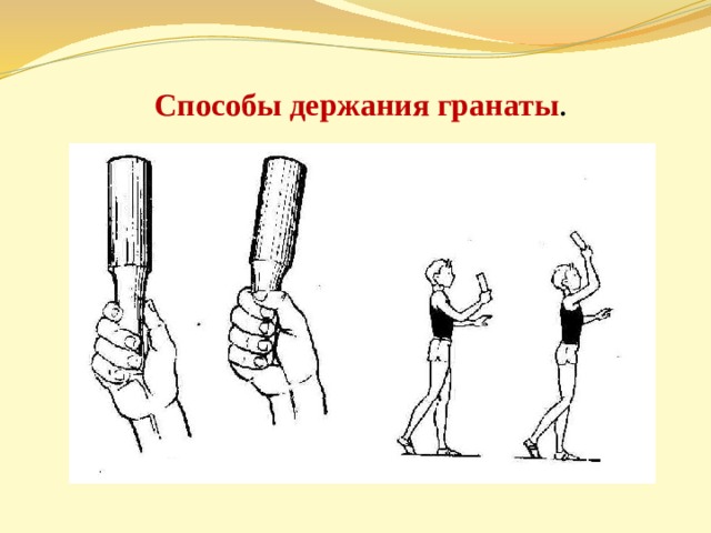 Способы держания гранаты . 