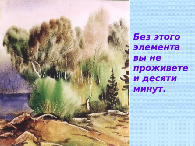 Без этого элемента вы не проживете и десяти минут. 