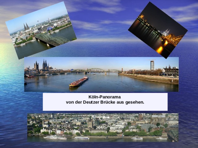 Köln-Panorama von der Deutzer Brücke aus gesehen.  