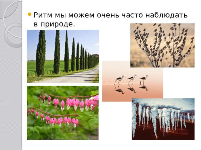 Ритм мы можем очень часто наблюдать в природе. 