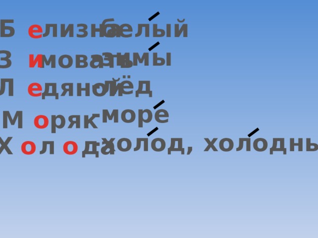 Б лизна -белый -зимы -лёд -море -холод, холодный е и З мовать е Л дяной о М ряк о о Х л да 