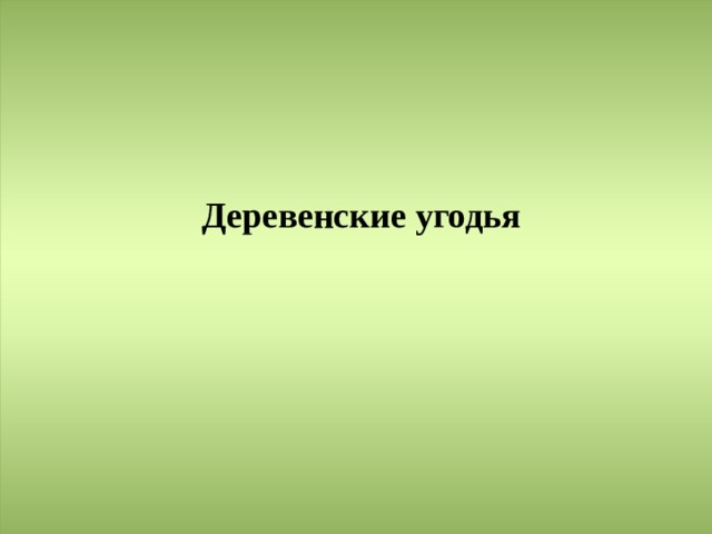 Деревенские угодья 