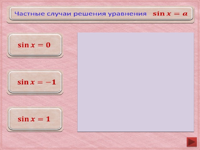 Частные случаи решения уравнения             