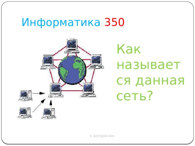 Информатика  350 Как называется данная сеть? к вопросам 