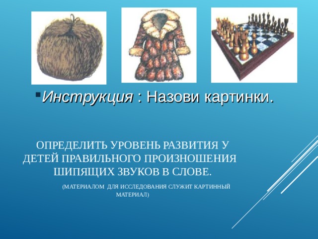 Инструкция : Назови картинки.