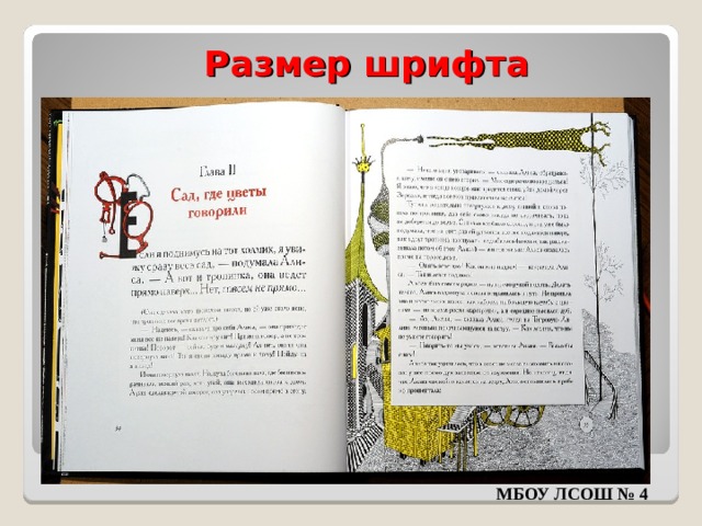 Размер шрифта МБОУ ЛСОШ № 4 