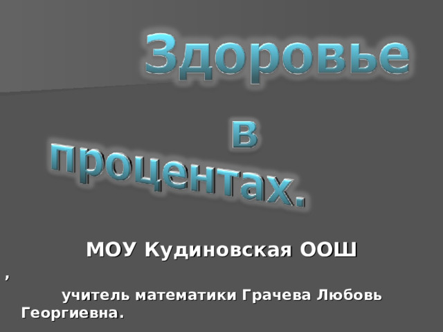 МОУ Кудиновская ООШ ,  учитель математики Грачева Любовь Георгиевна. 
