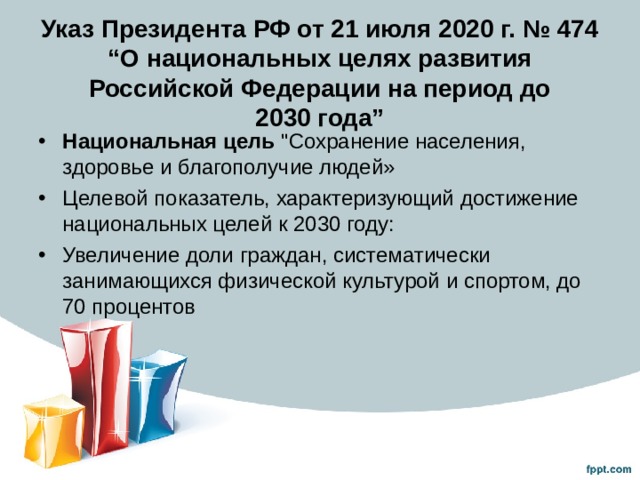 Указ Президента РФ от 21 июля 2020 г. № 474 “О национальных целях развития Российской Федерации на период до 2030 года”   Национальная цель 