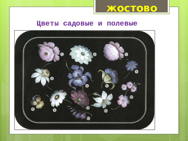 жостово Цветы садовые и полевые 