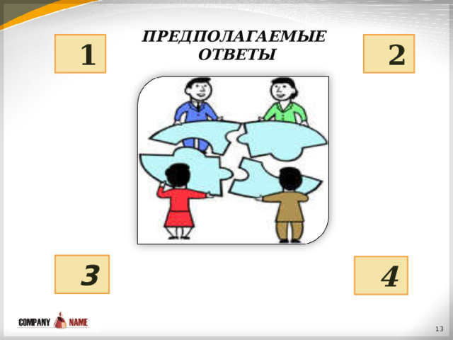 ПРЕДПОЛАГАЕМЫЕ  ОТВЕТЫ  1  2  3  4  