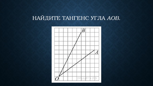 Найдите тангенс угла  AOB . 