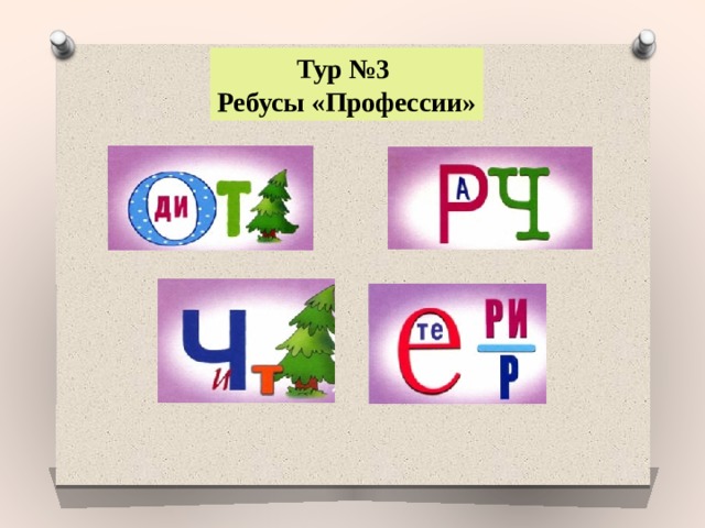 Тур №3 Ребусы «Профессии» 